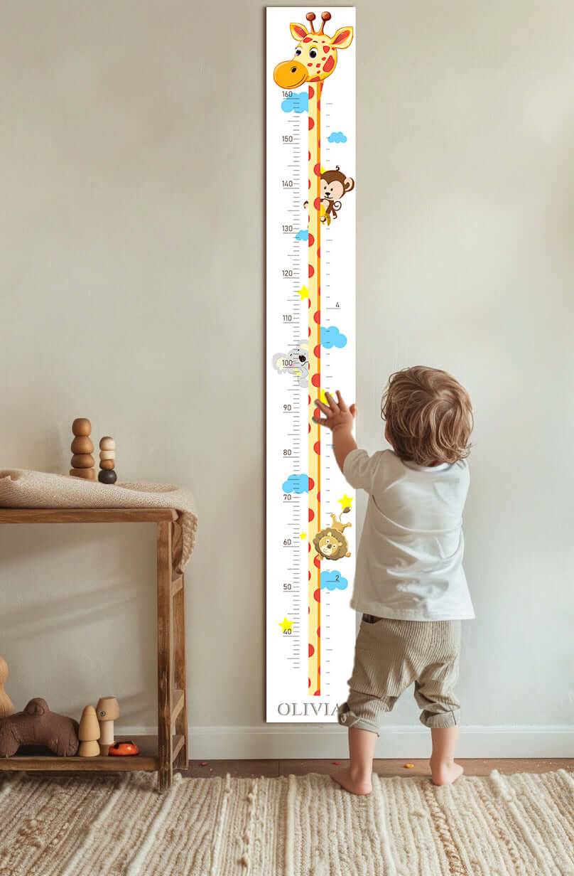 Personalized Wooden Giraffe Growth Chart Height Ruler - Image 3