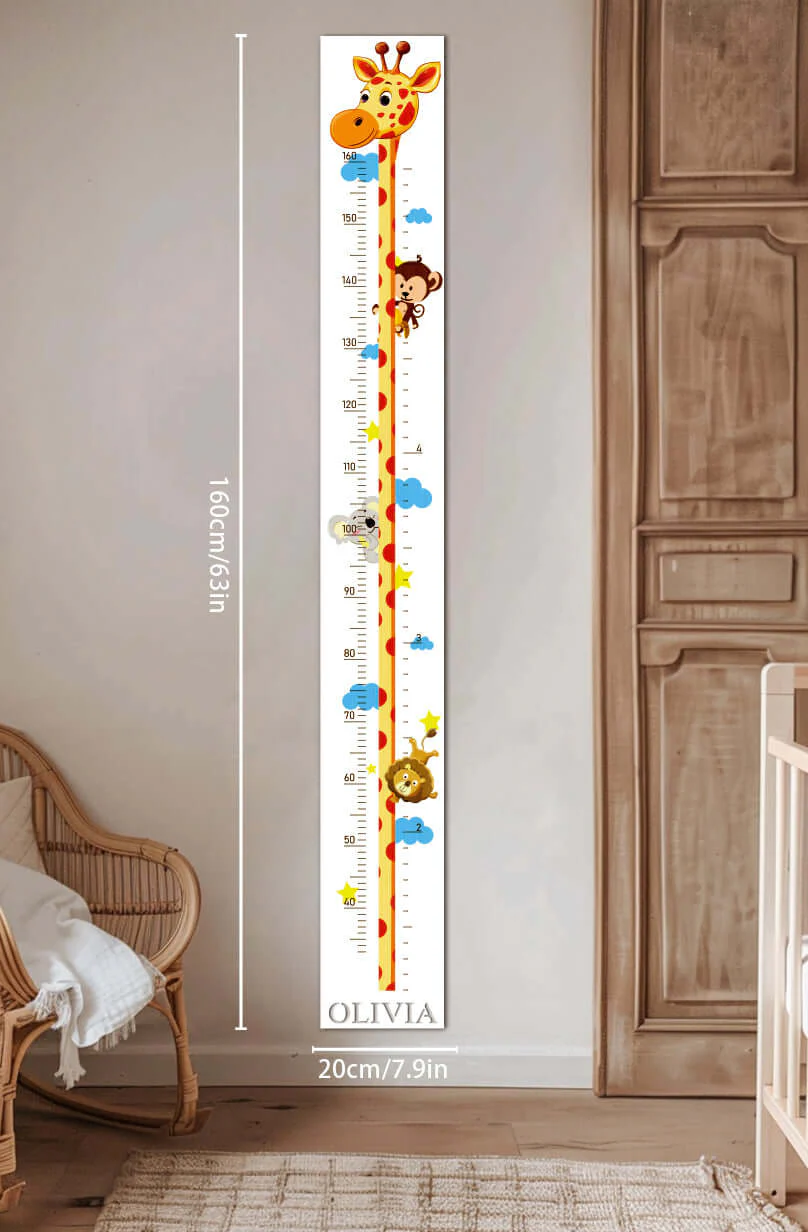 Personalized Wooden Giraffe Growth Chart Height Ruler - Image 6
