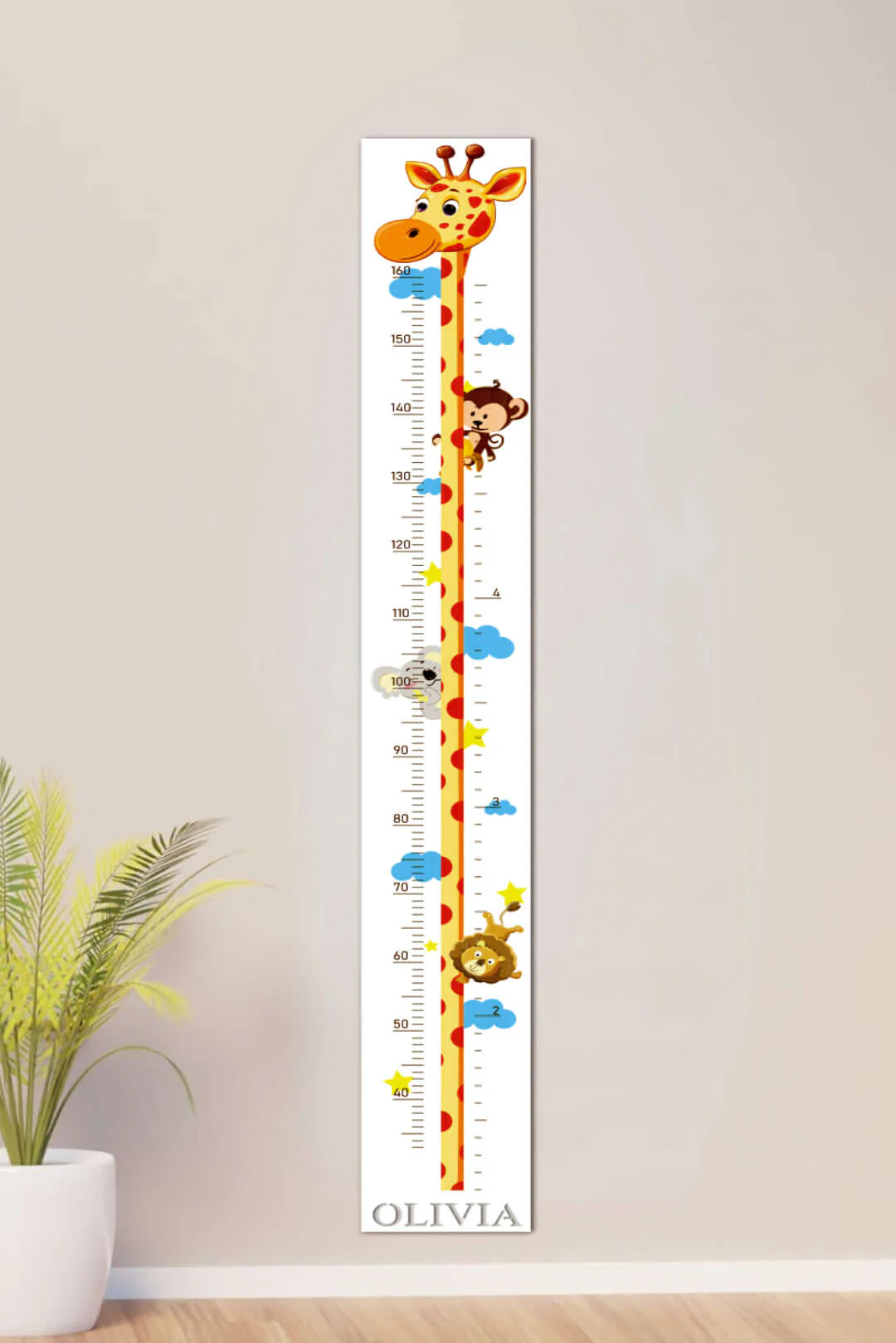 Personalized Wooden Giraffe Growth Chart Height Ruler - Image 7