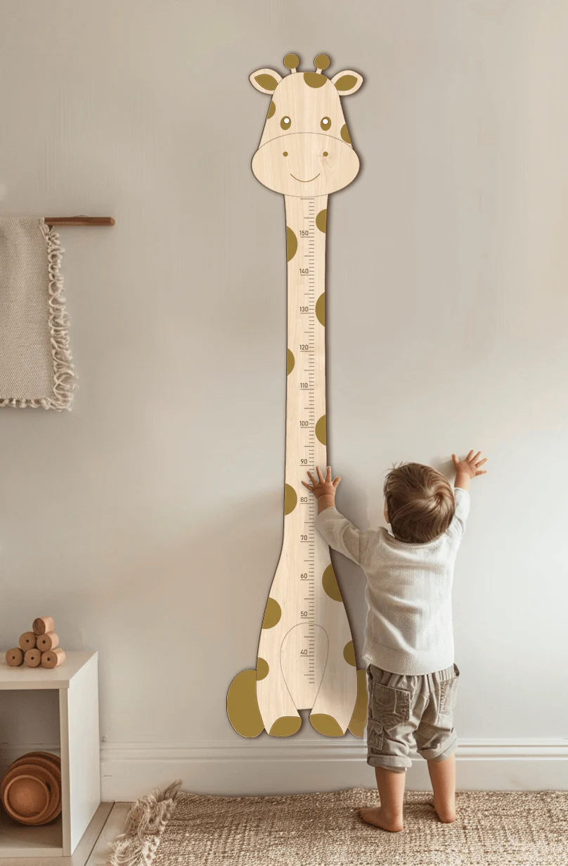 Personalized Wooden Giraffe Growth Chart Height Ruler - Image 3