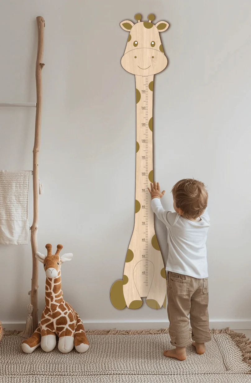 Personalized Wooden Giraffe Growth Chart Height Ruler - Image 4