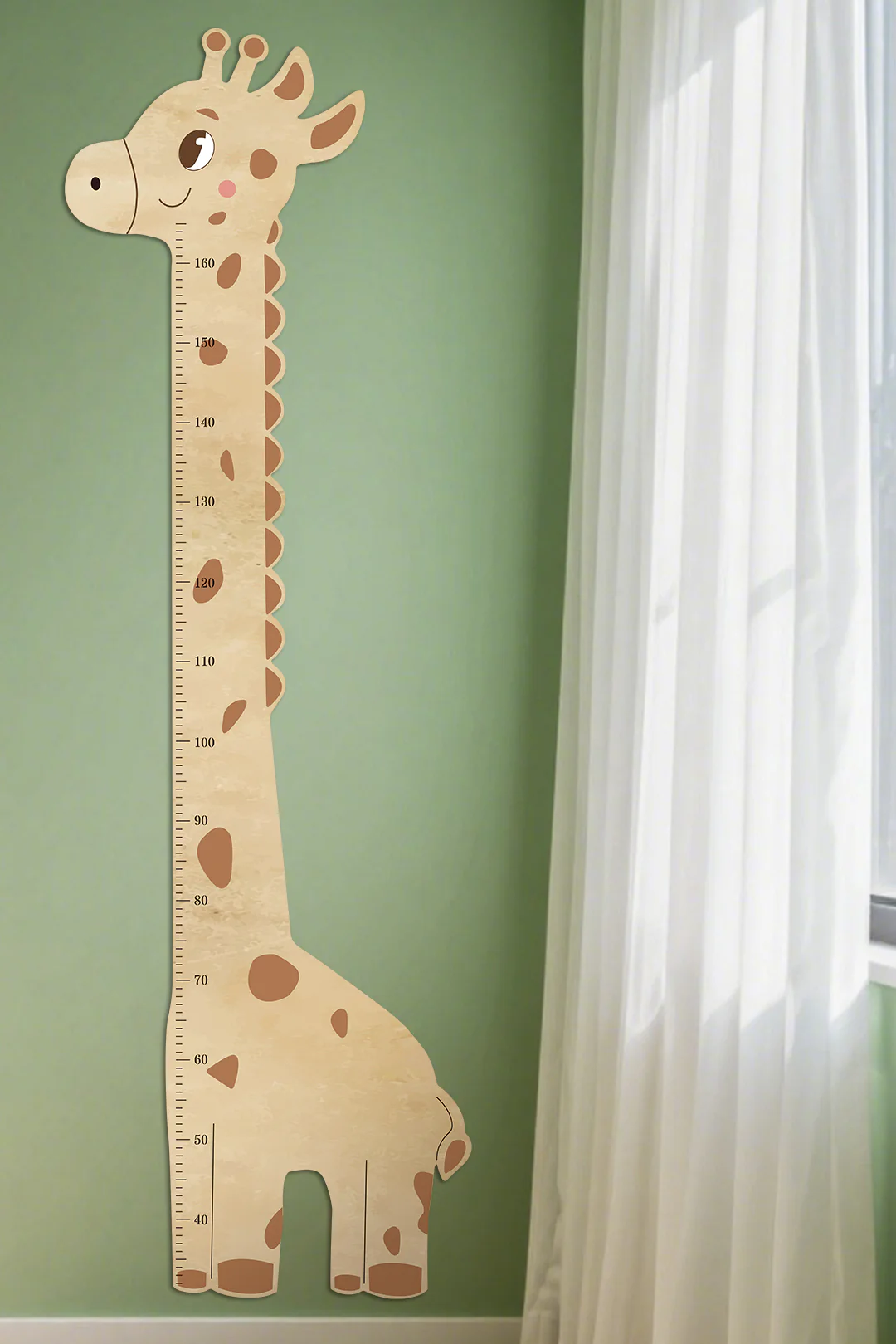 Personalized Wooden Giraffe Height Growth Chart for Kids - Image 2