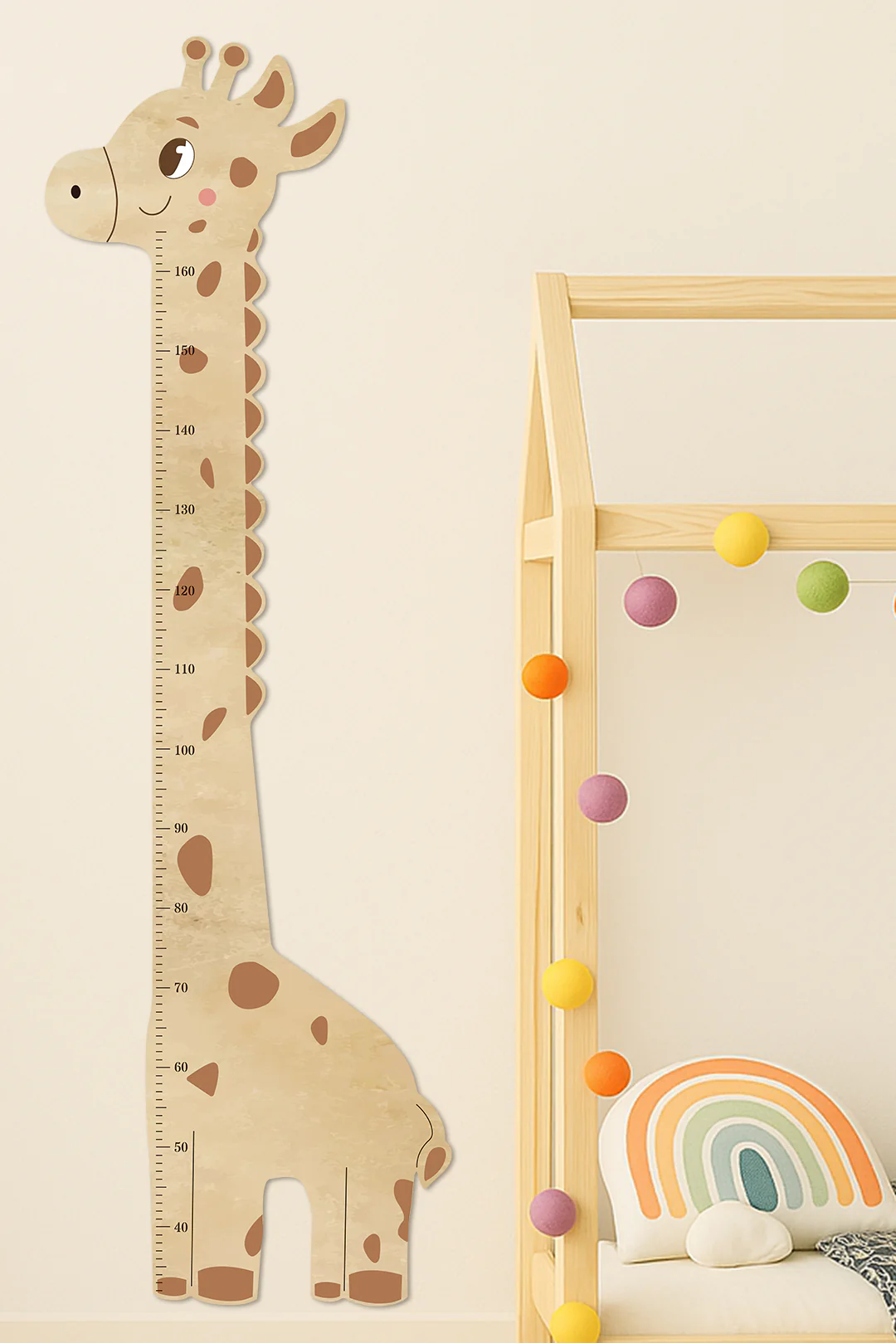 Personalized Wooden Giraffe Height Growth Chart for Kids - Image 4