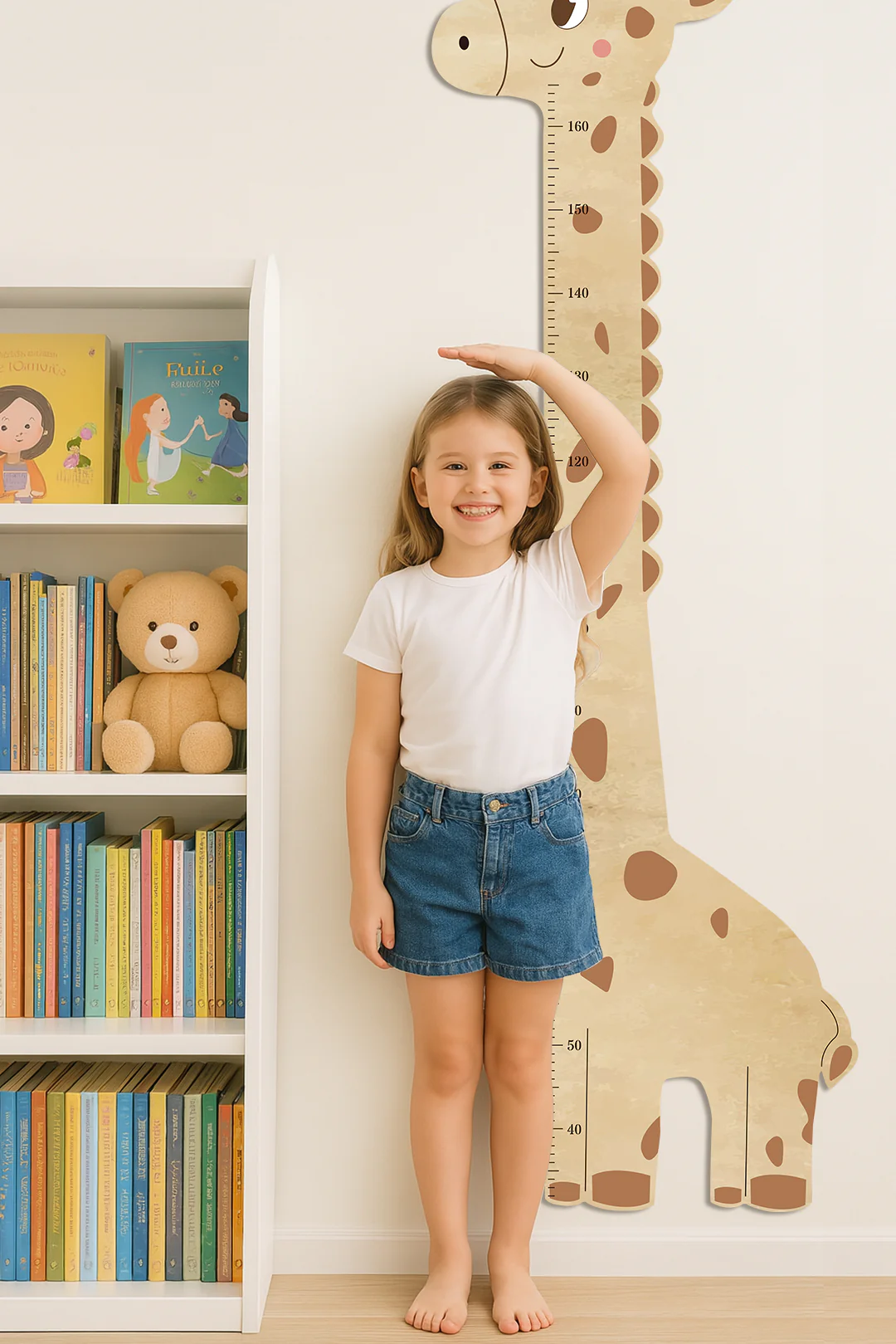 Personalized Wooden Giraffe Height Growth Chart for Kids - Image 5