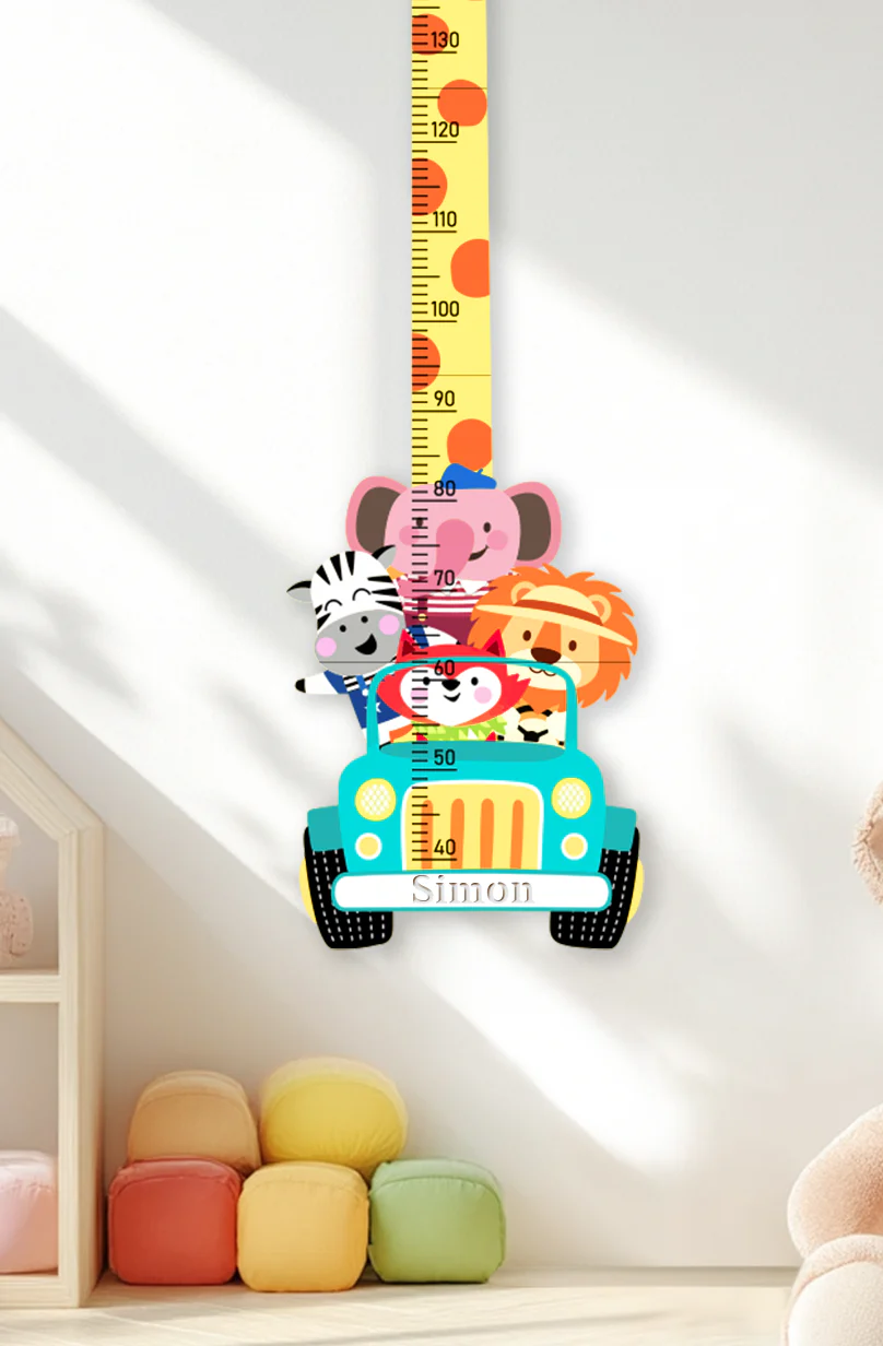 Personalized Wooden Giraffe Safari Growth Chart for Kids - Image 6
