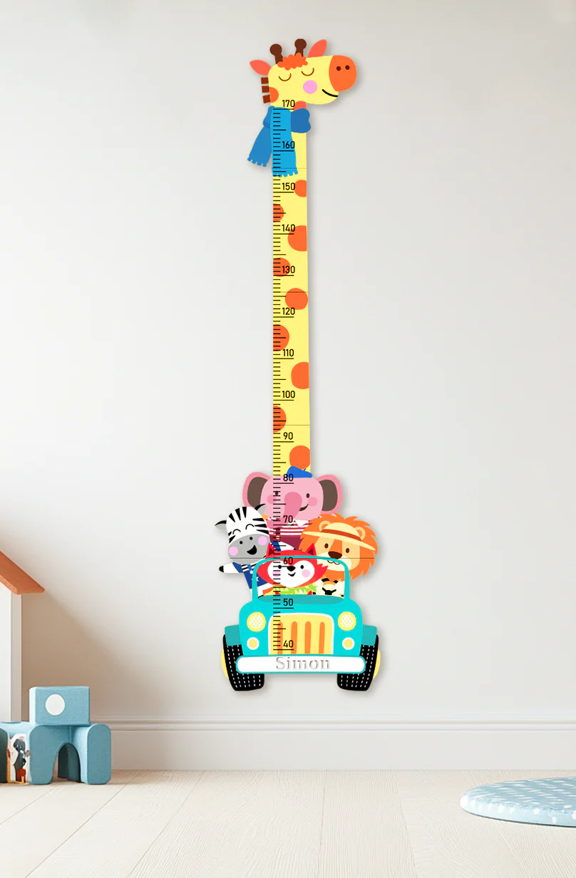 Personalized Wooden Giraffe Safari Growth Chart for Kids - Image 8