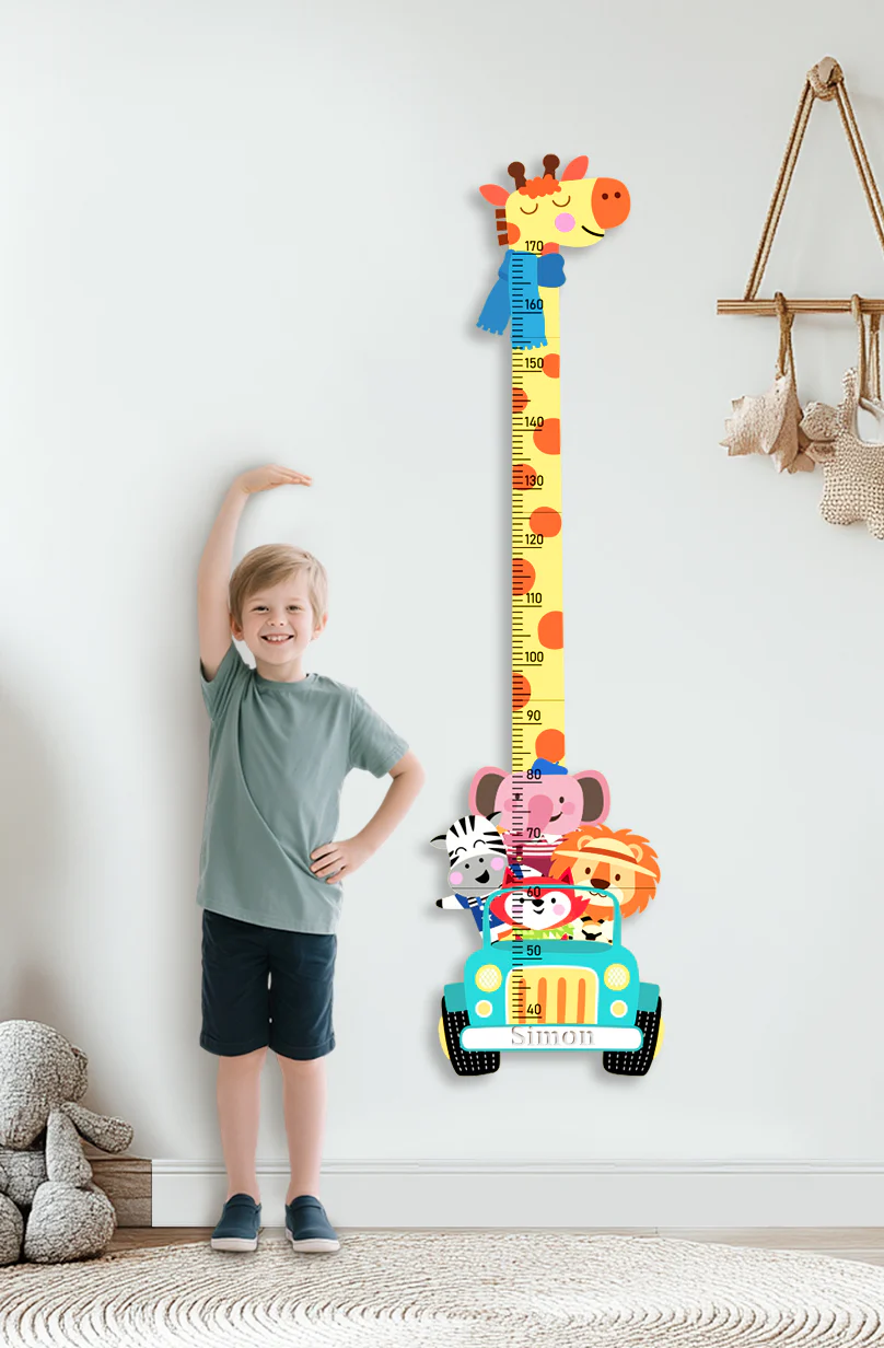 Personalized Wooden Giraffe Safari Growth Chart for Kids - Image 9
