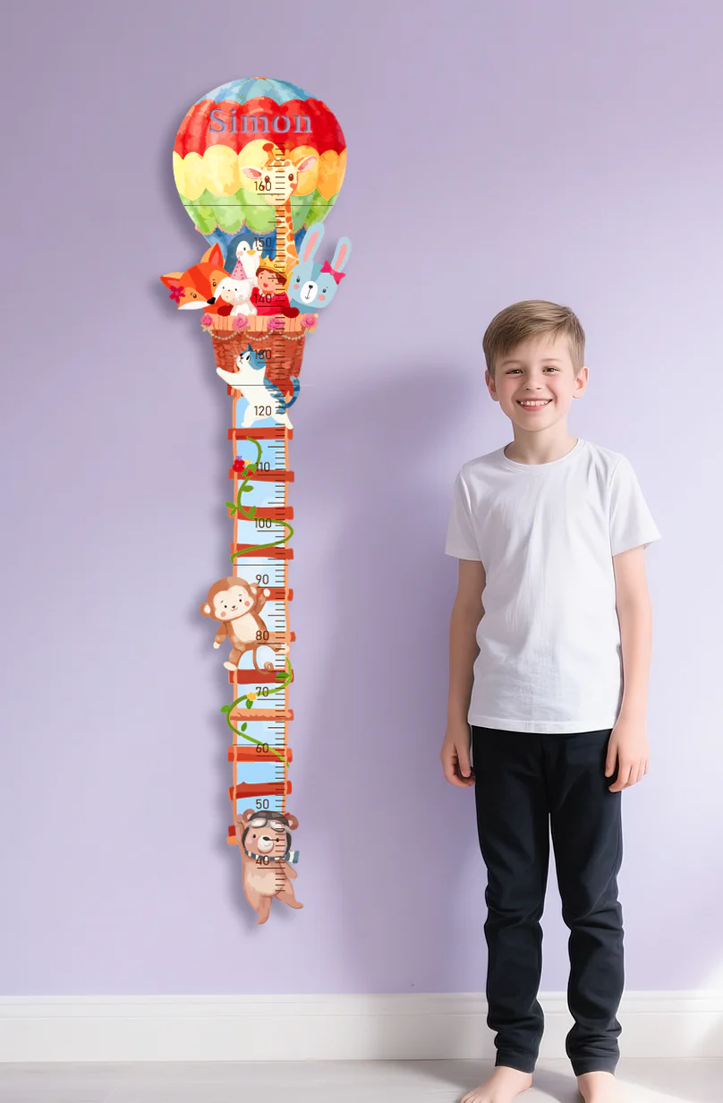 Personalized Wooden Hot Air Balloon Growth Chart - Image 7