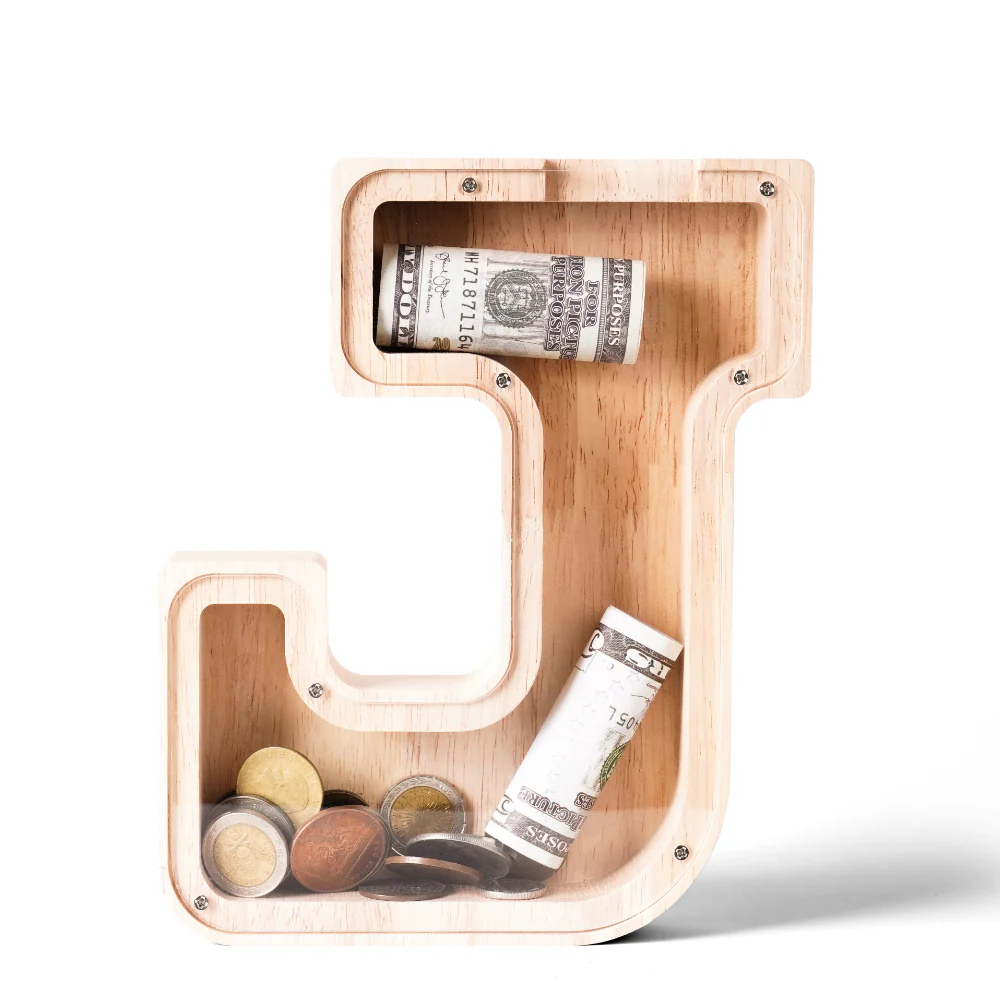 Personalized Wooden Letter Piggy Bank - Image 12