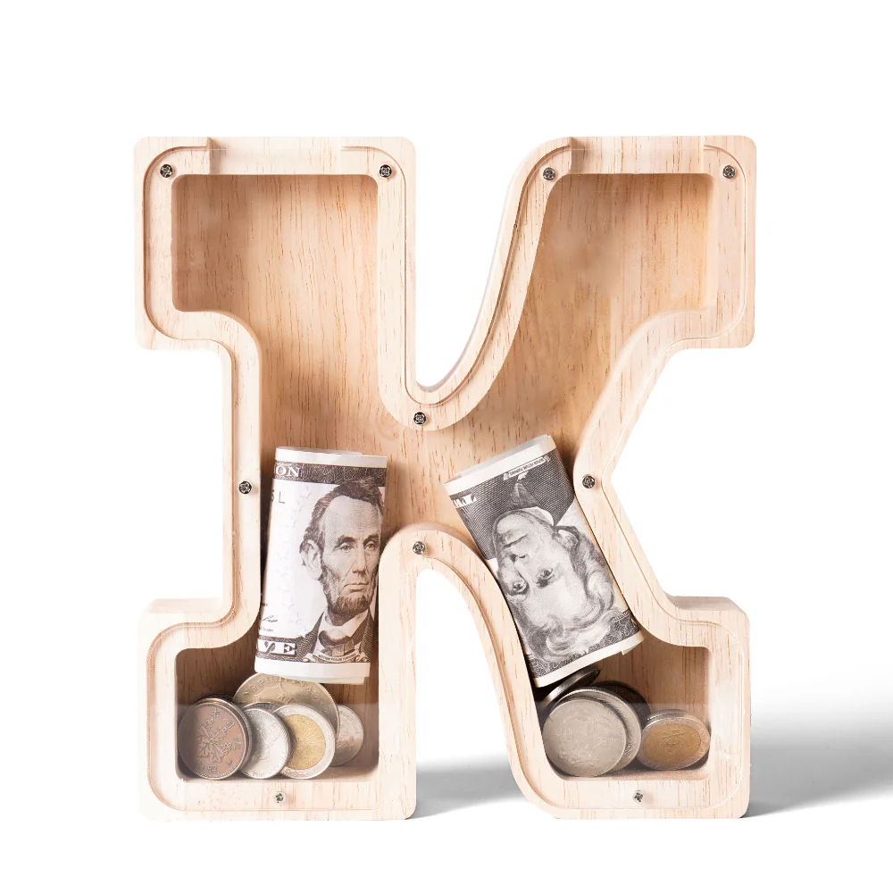 Personalized Wooden Letter Piggy Bank - Image 13