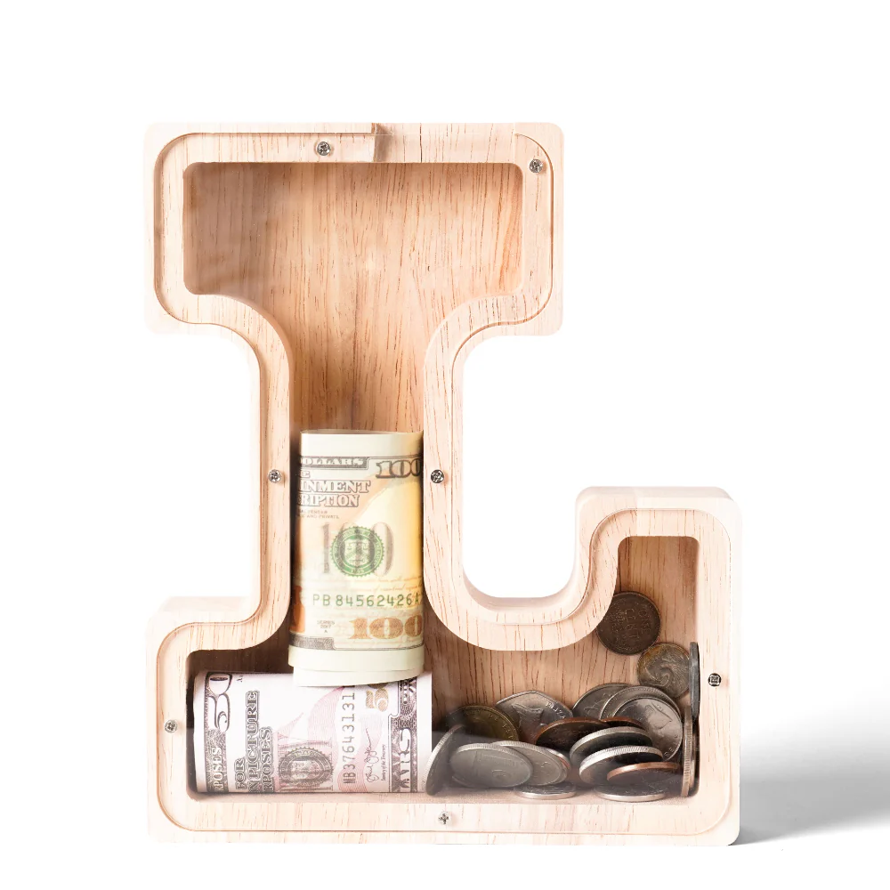 Personalized Wooden Letter Piggy Bank - Image 14