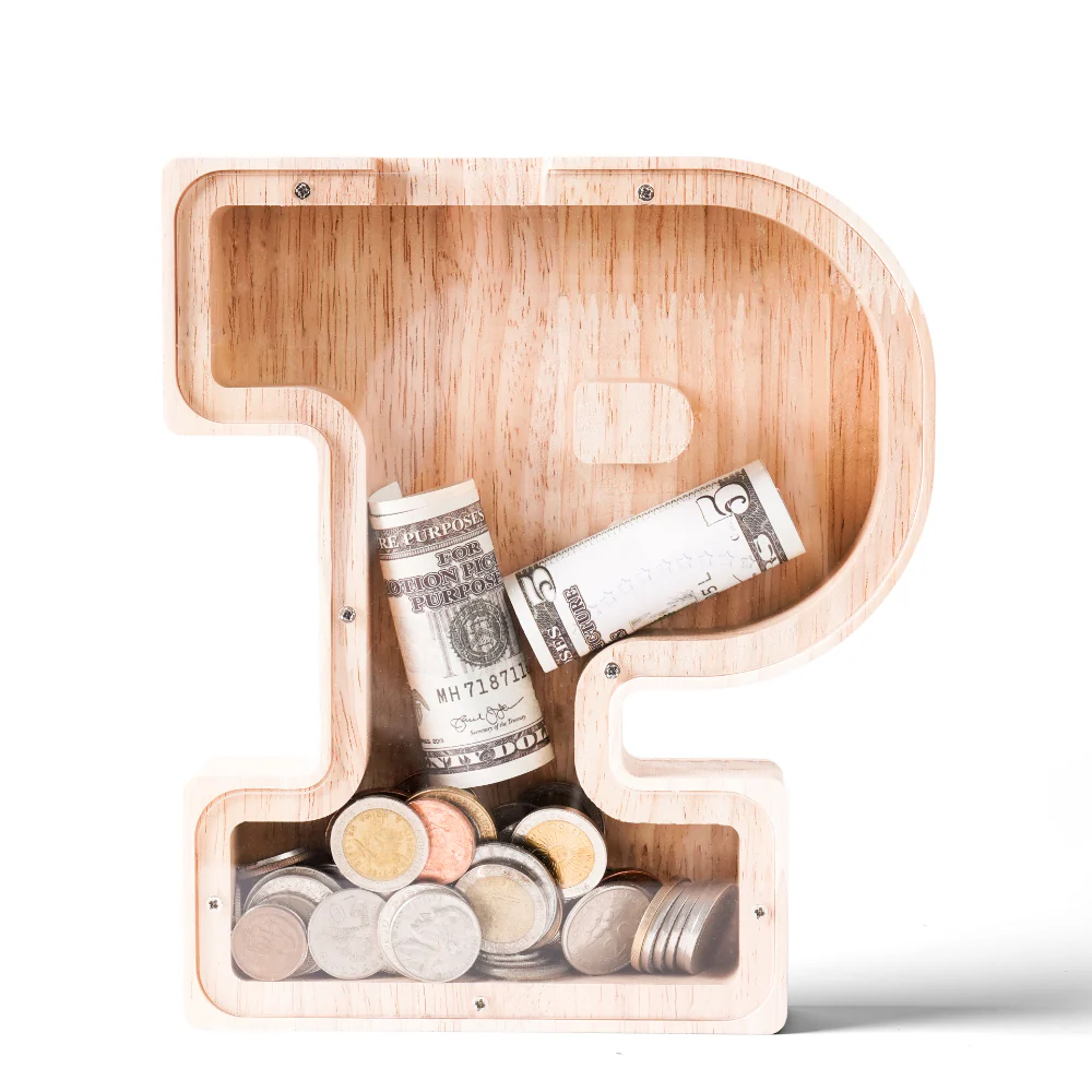 Personalized Wooden Letter Piggy Bank - Image 18