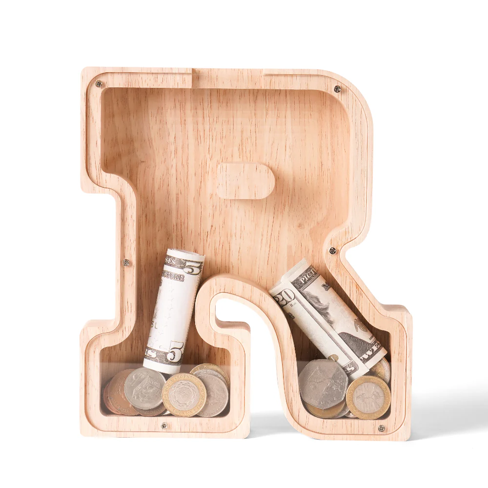 Personalized Wooden Letter Piggy Bank - Image 20
