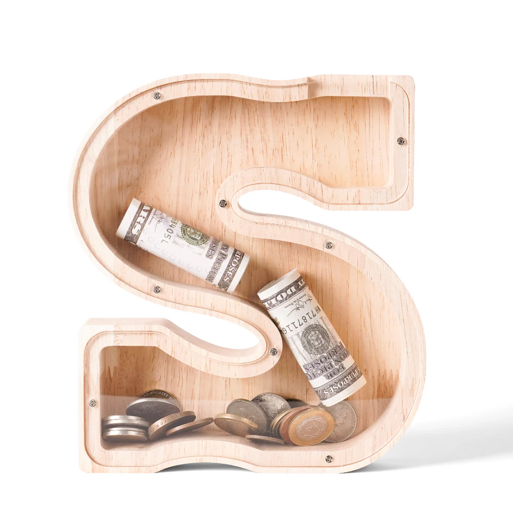 Personalized Wooden Letter Piggy Bank - Image 21