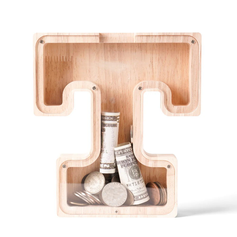 Personalized Wooden Letter Piggy Bank - Image 22