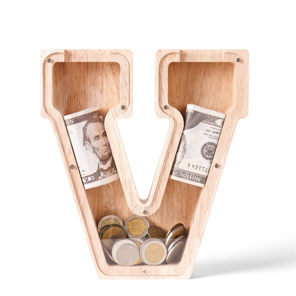 Personalized Wooden Letter Piggy Bank - Image 24