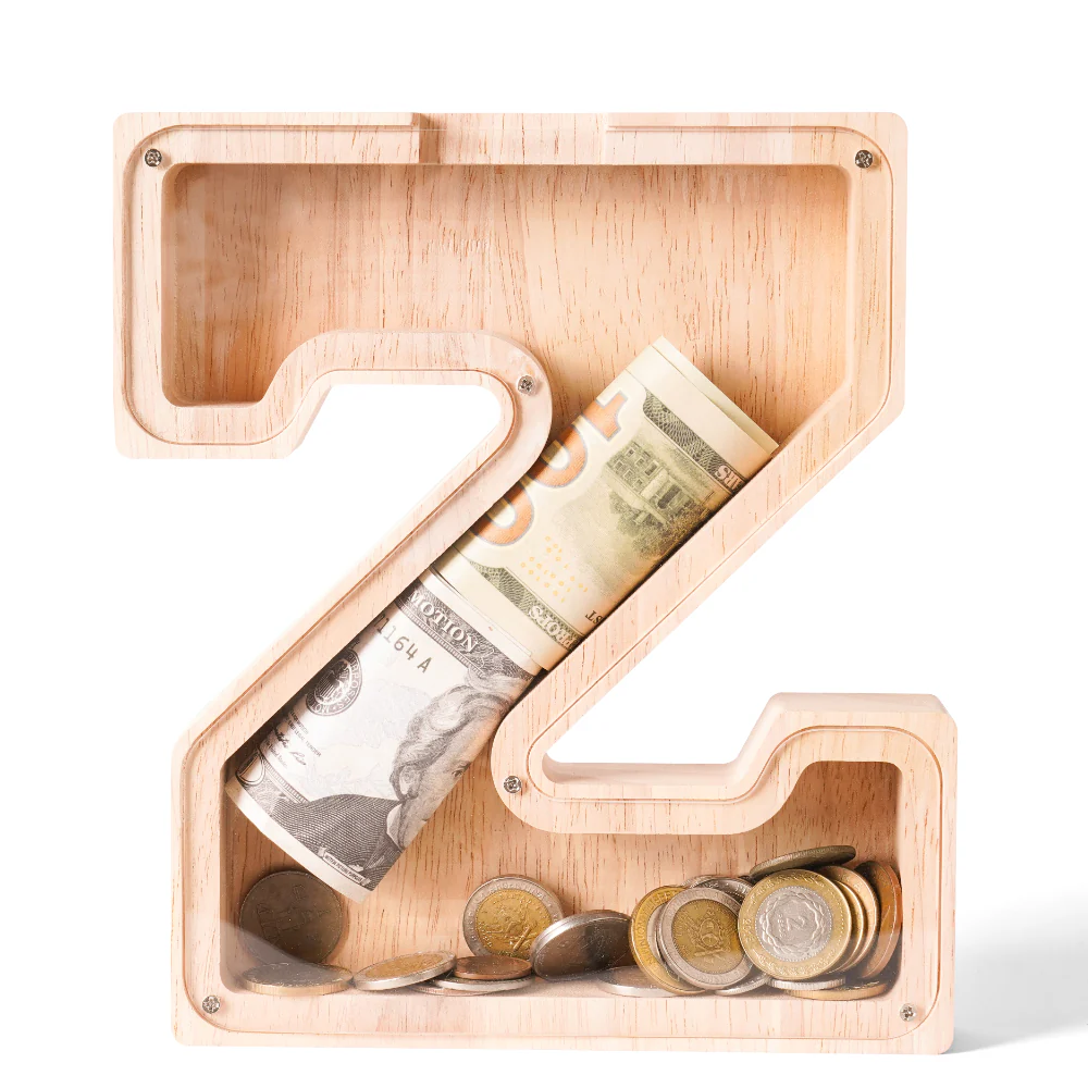 Personalized Wooden Letter Piggy Bank - Image 28