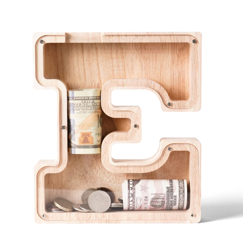 Personalized Wooden Letter Piggy Bank - Image 7