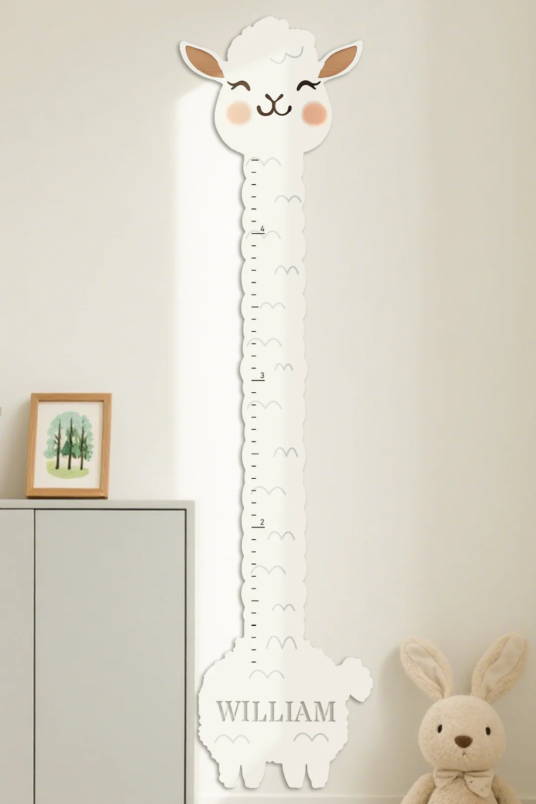 Personalized Wooden Llama Growth Chart Ruler - Image 2