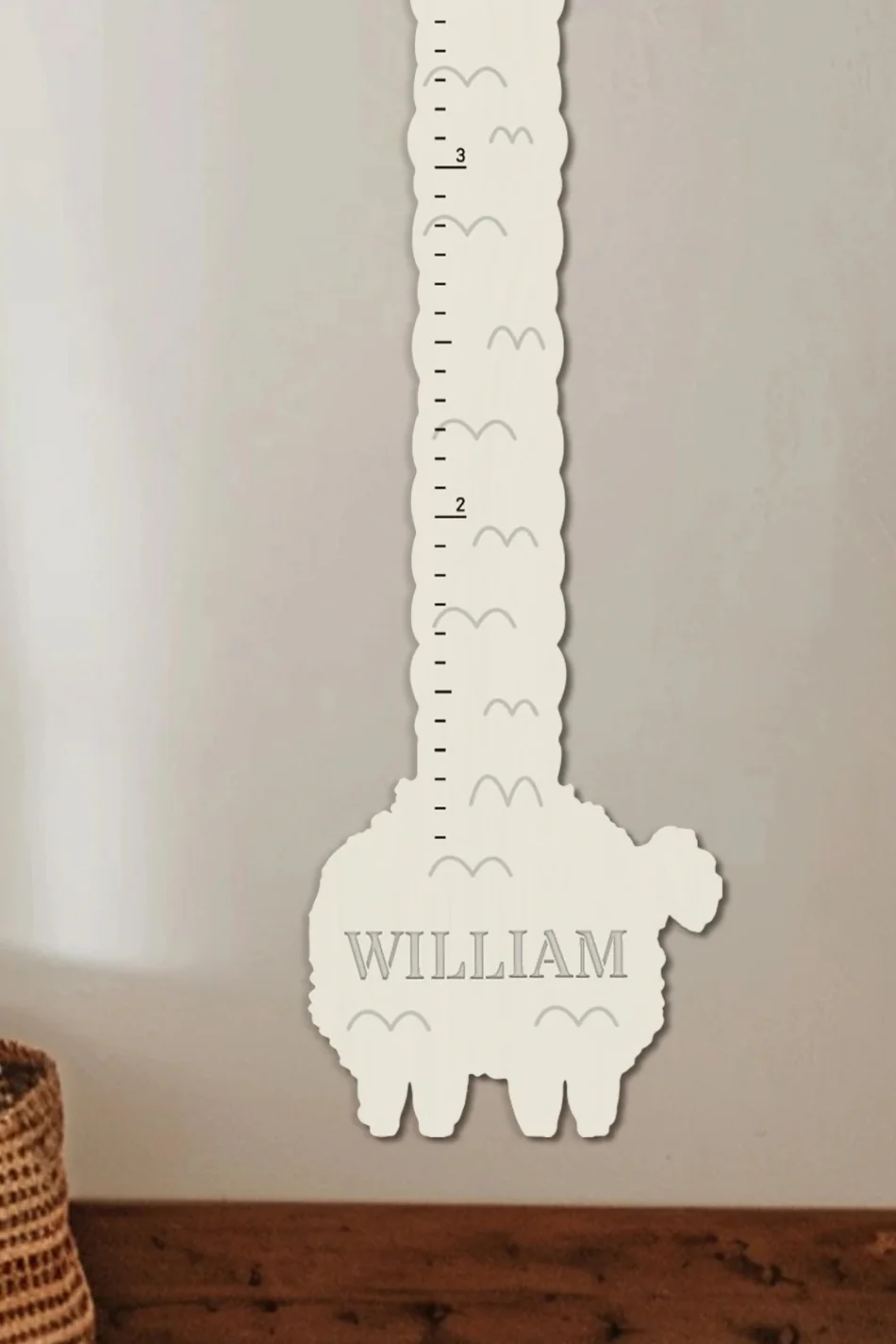 Personalized Wooden Llama Growth Chart Ruler - Image 3