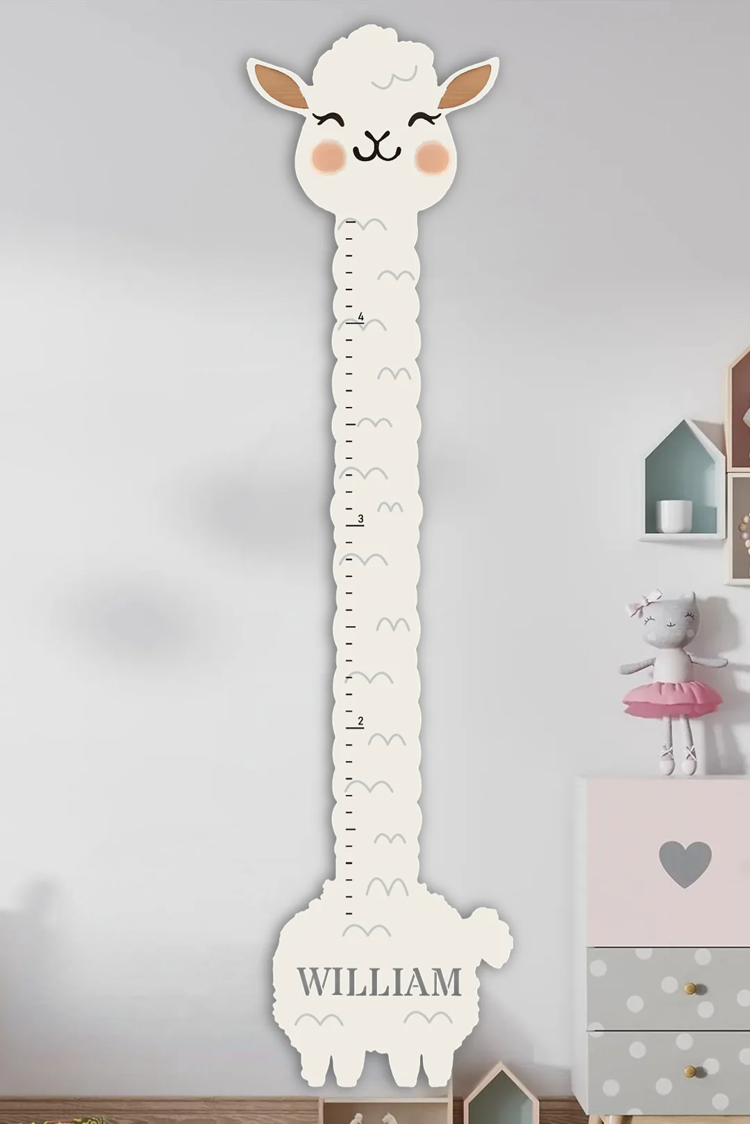 Personalized Wooden Llama Growth Chart Ruler - Image 4