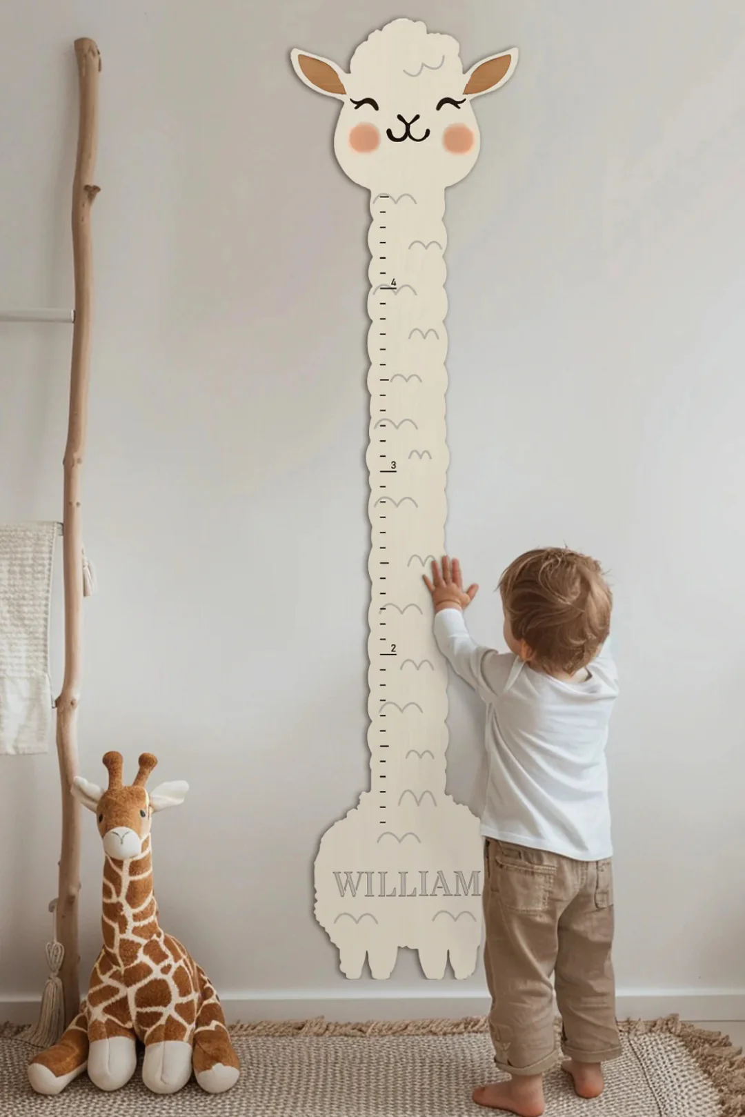 Personalized Wooden Llama Growth Chart Ruler - Image 7