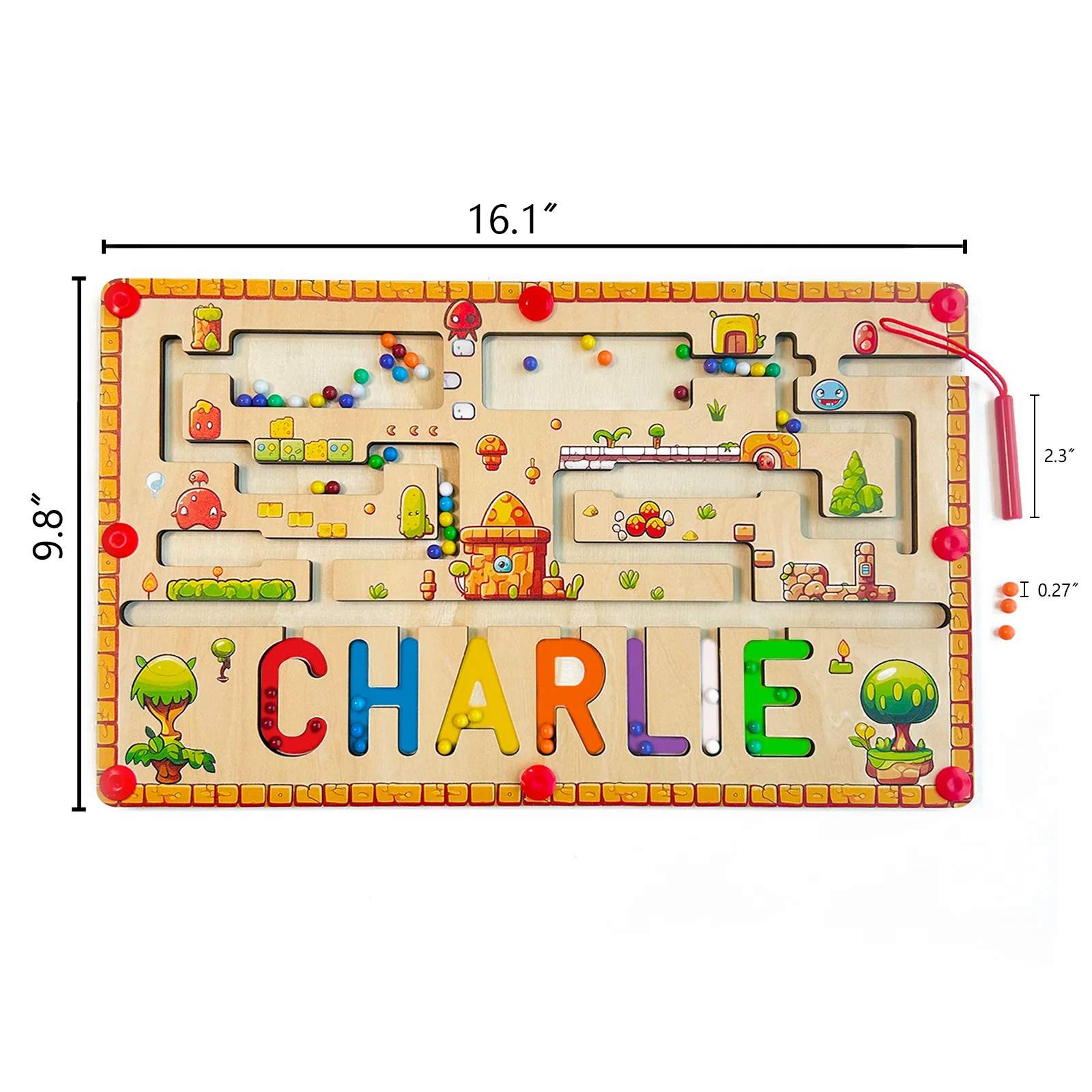 Personalized Wooden Magnetic Maze With Baby Name - Image 10