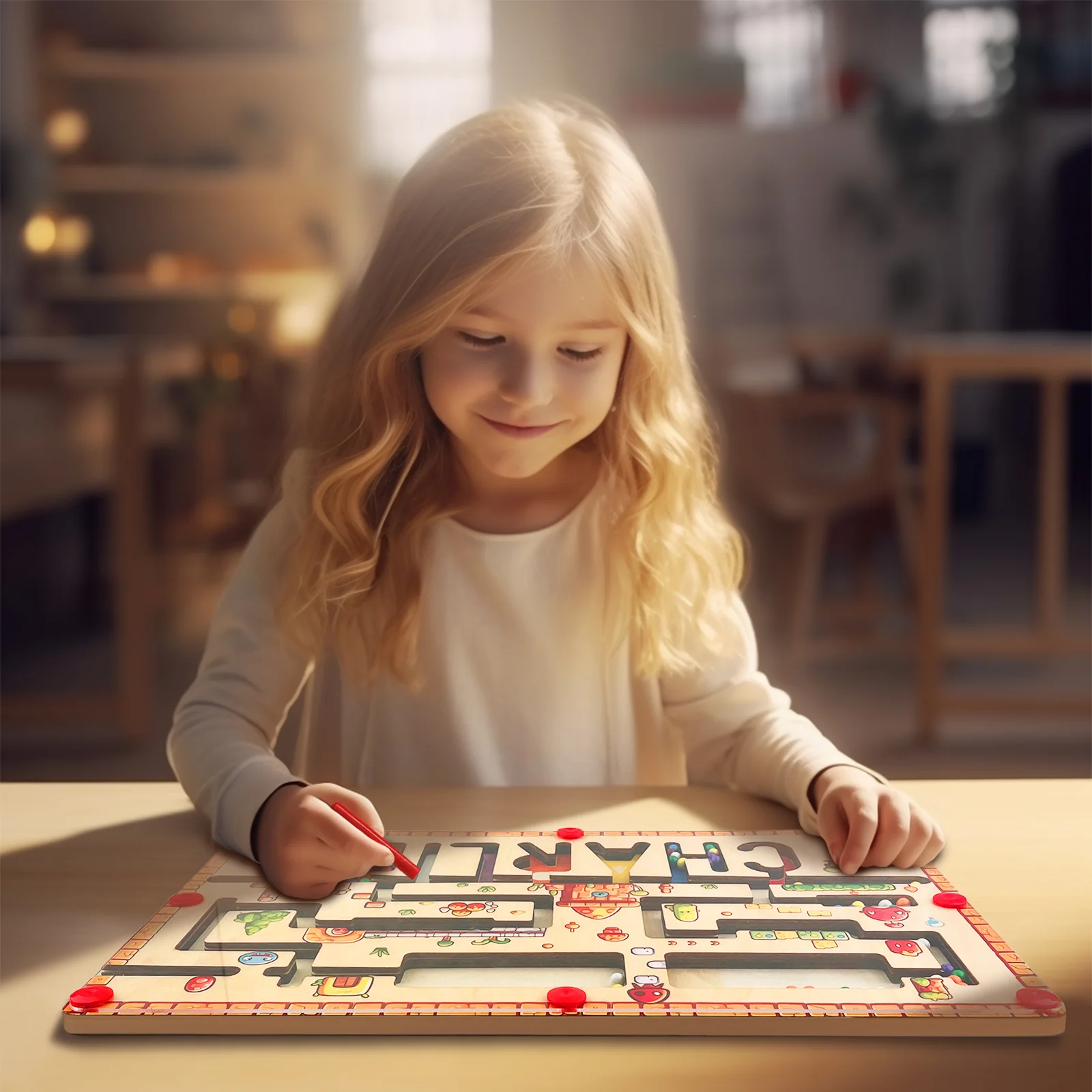Personalized Wooden Magnetic Maze With Baby Name - Image 5