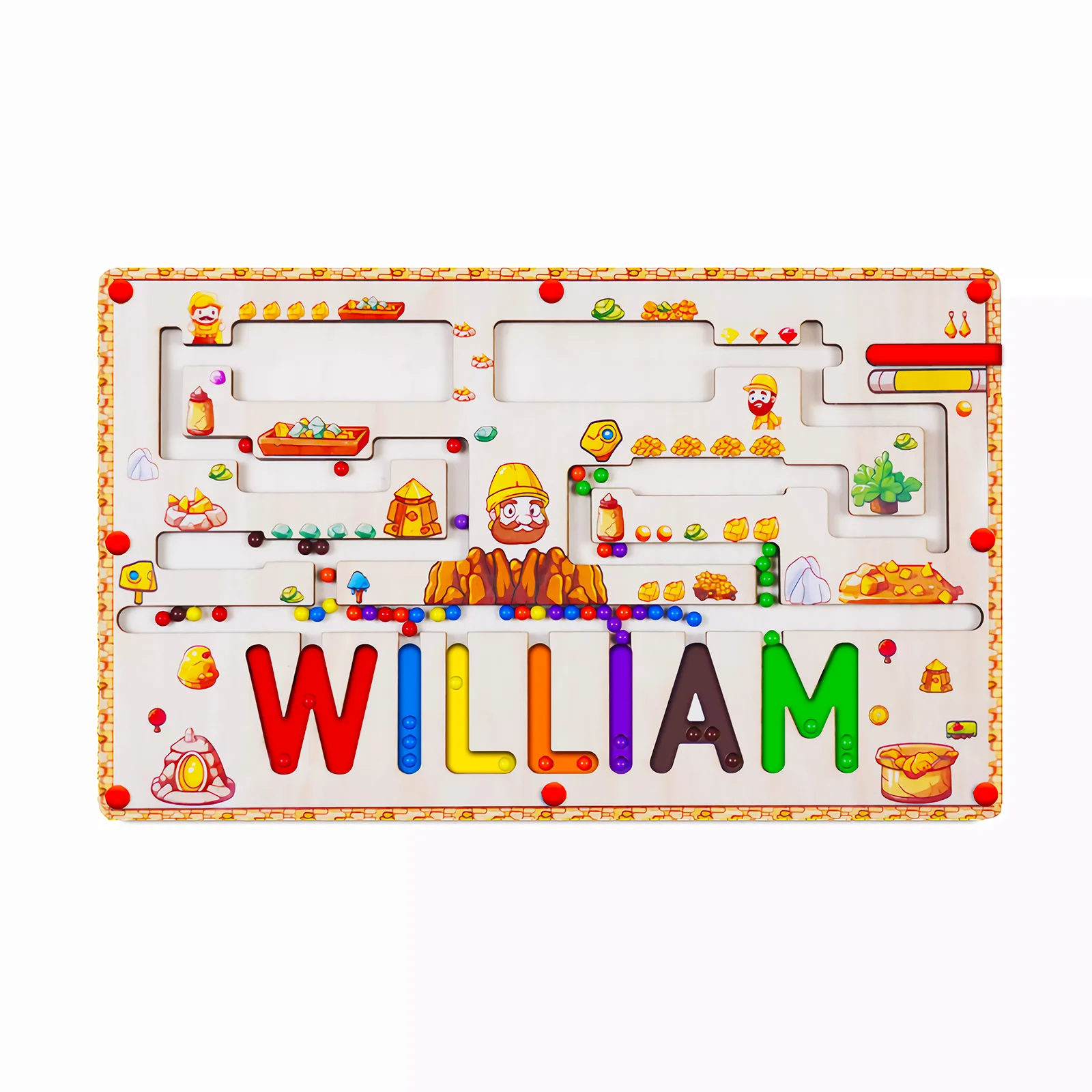 Personalized Wooden Magnetic Maze With Baby Name - Image 6