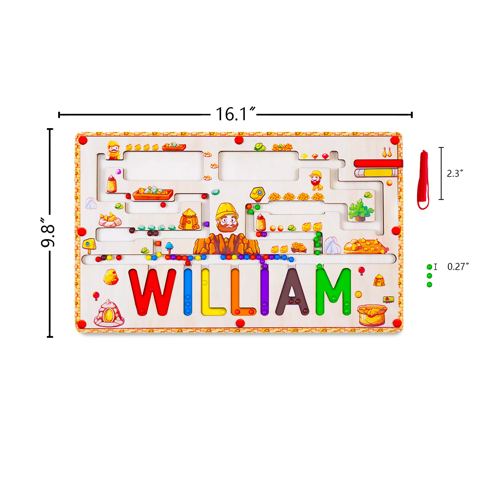 Personalized Wooden Magnetic Maze With Baby Name - Image 9