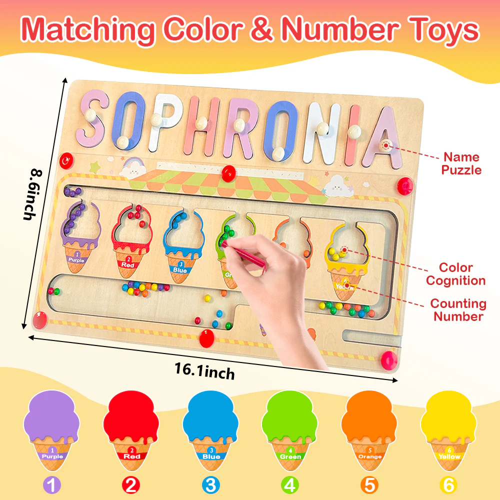 Personalized Wooden Magnetic Maze With Customized Name Puzzle - Image 4
