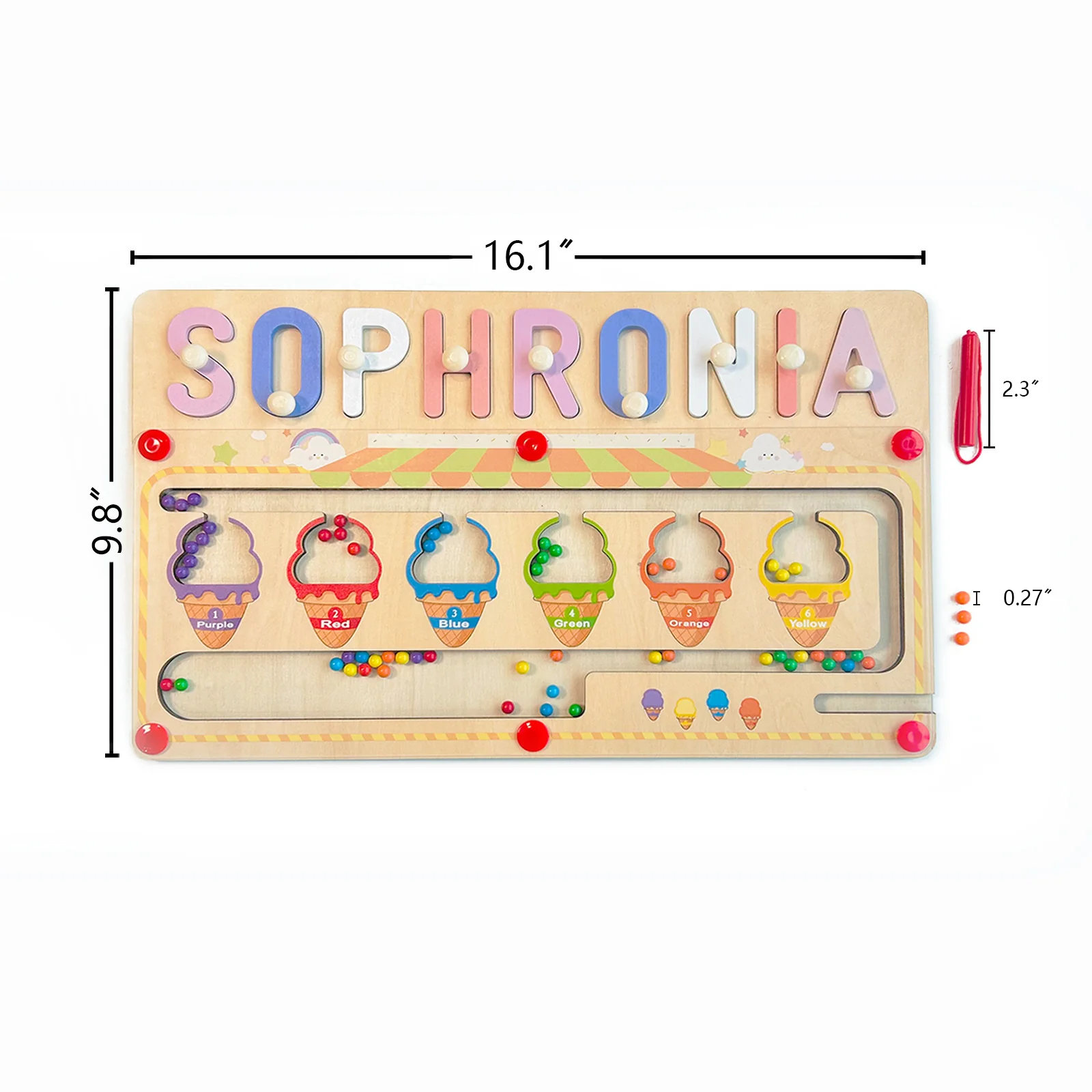 Personalized Wooden Magnetic Maze With Customized Name Puzzle - Image 8