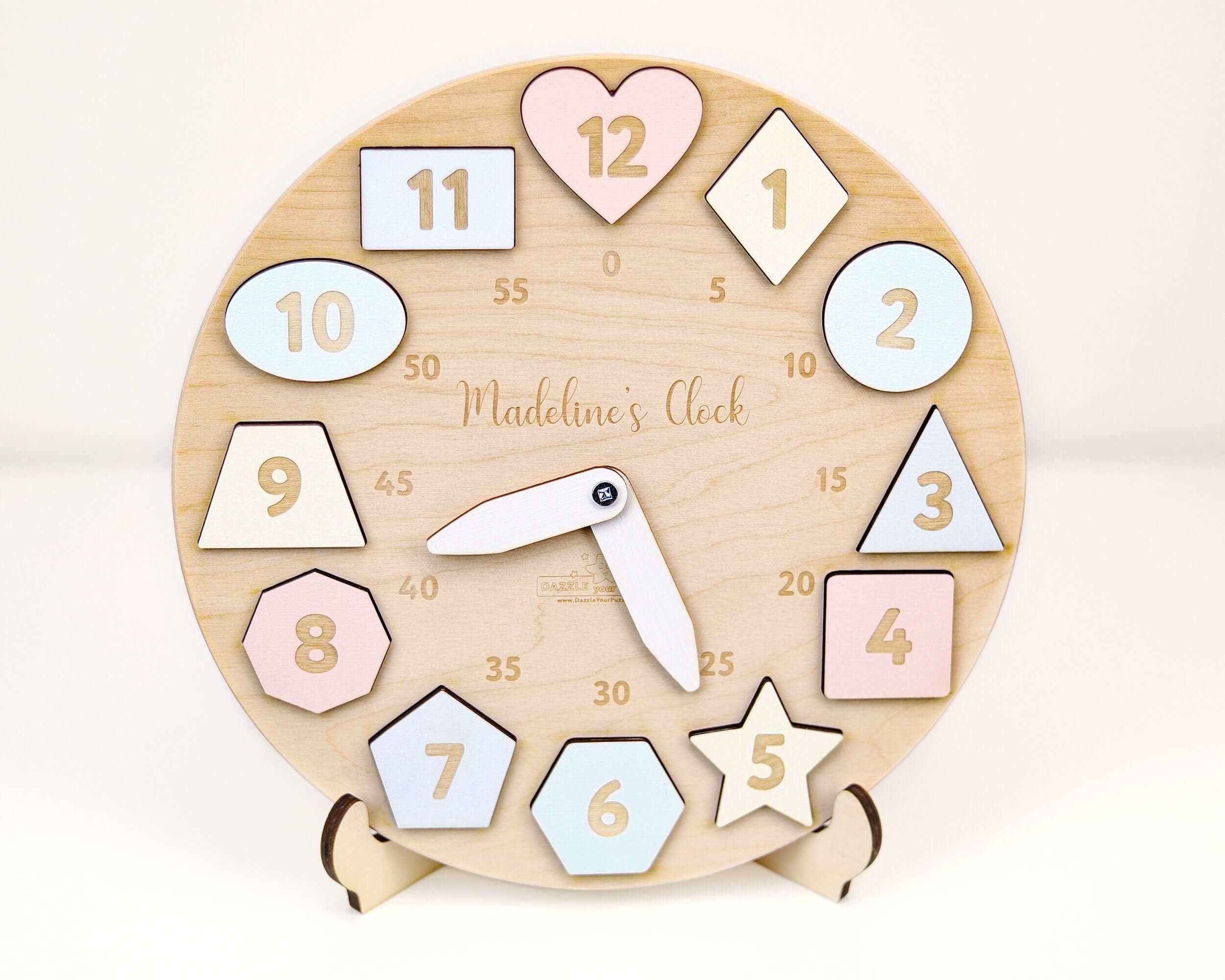 Personalized Wooden Name Clock For Kids - Image 4