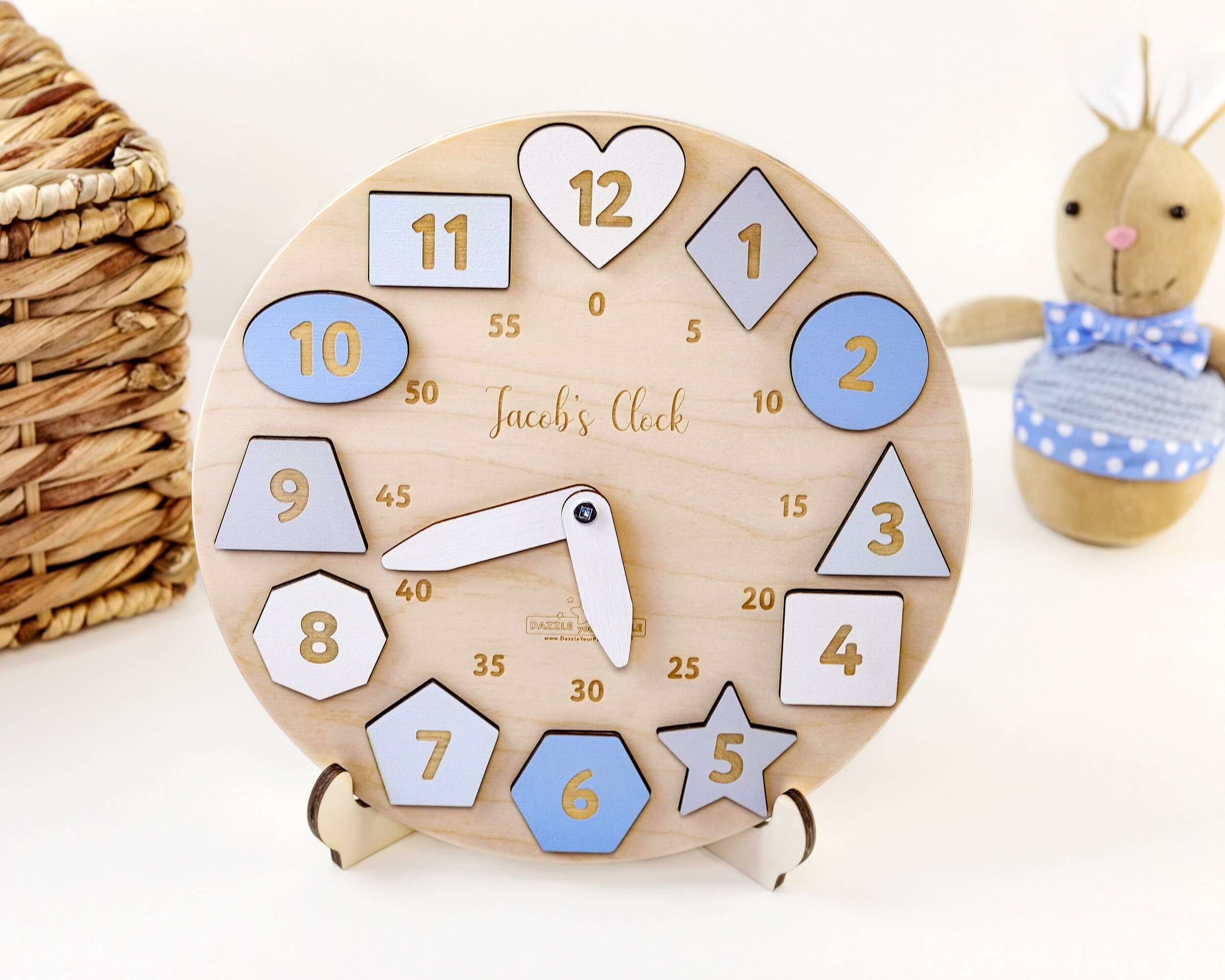 Personalized Wooden Name Clock For Kids - Image 6
