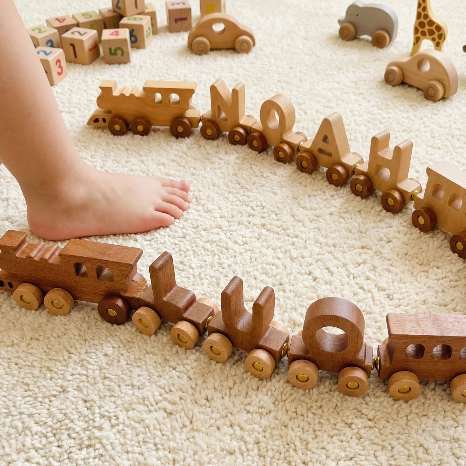 Personalized Wooden Train Set With Name - Image 5