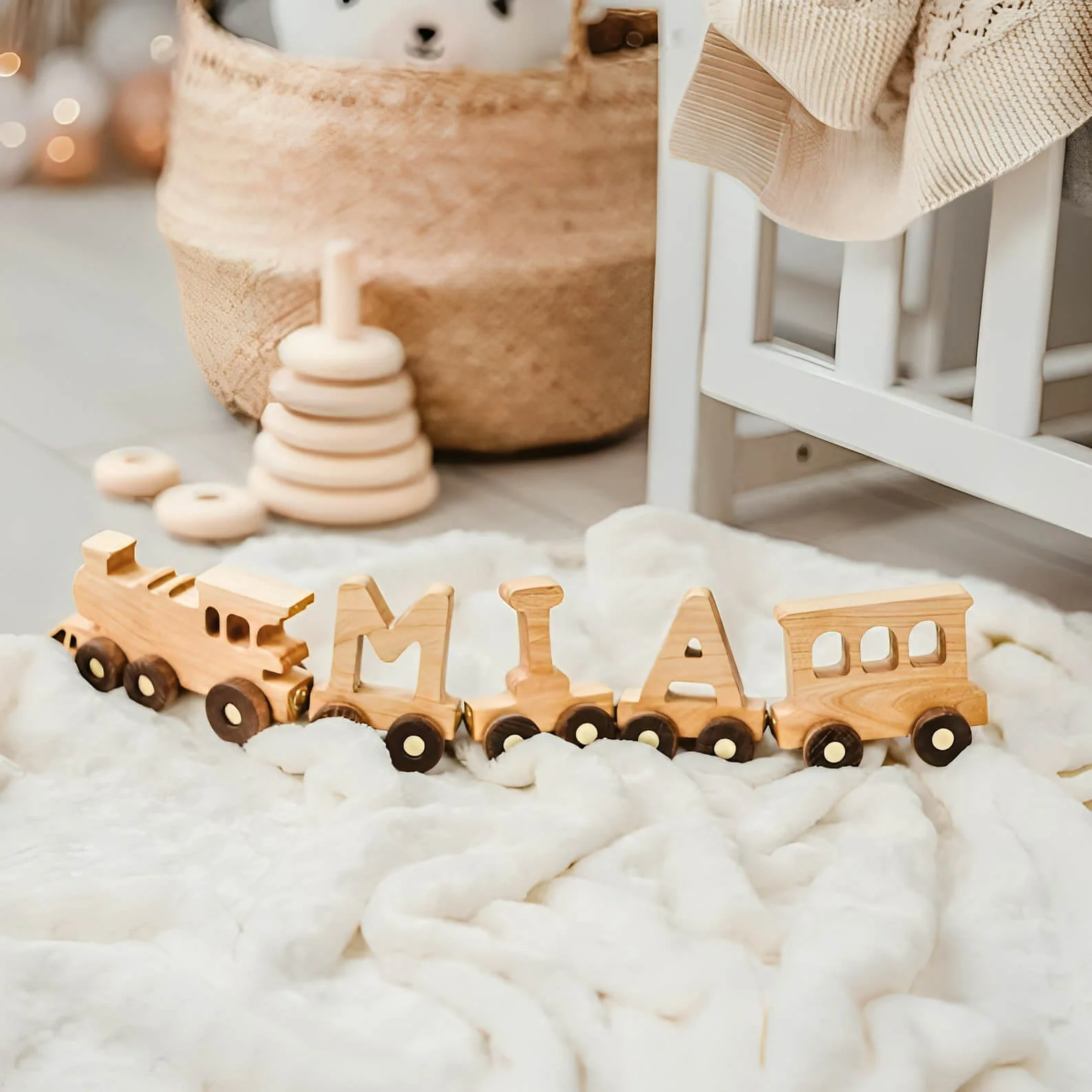 Personalized Wooden Train Set With Name - Image 6