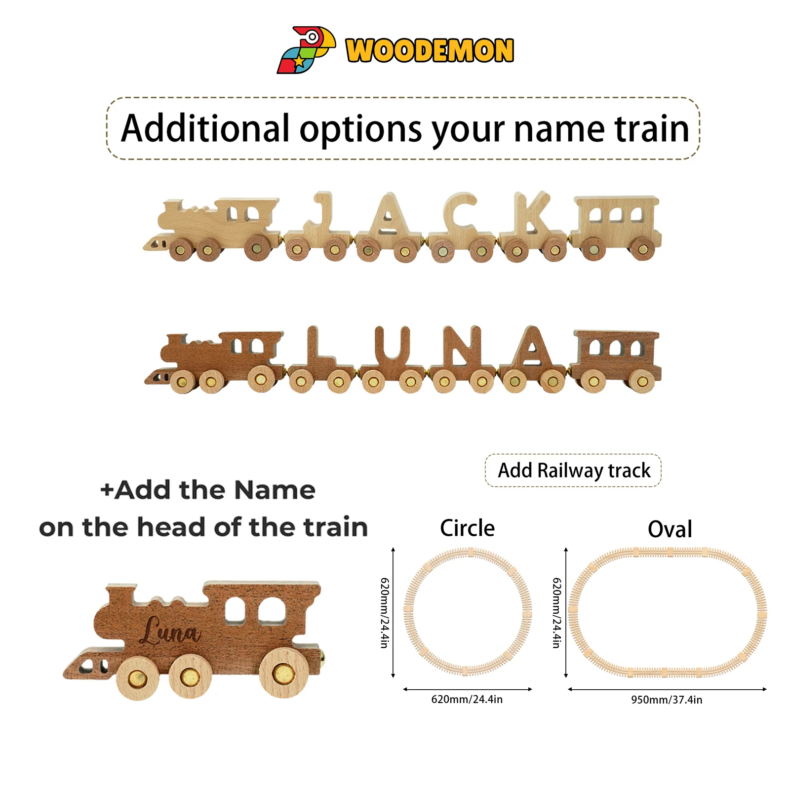 Personalized Wooden Train Set With Name - Image 9