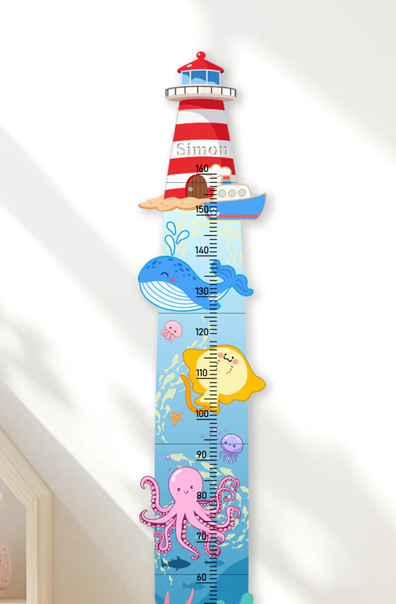 Personalized Wooden Nautical Sea Life Theme Growth Chart - Image 3