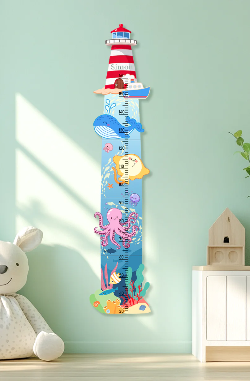 Personalized Wooden Nautical Sea Life Theme Growth Chart - Image 7
