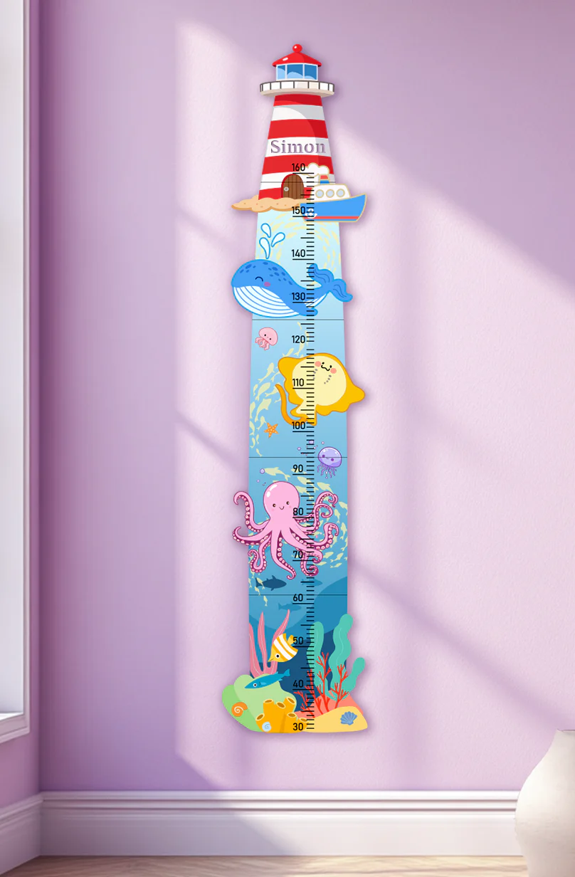 Personalized Wooden Nautical Sea Life Theme Growth Chart - Image 8