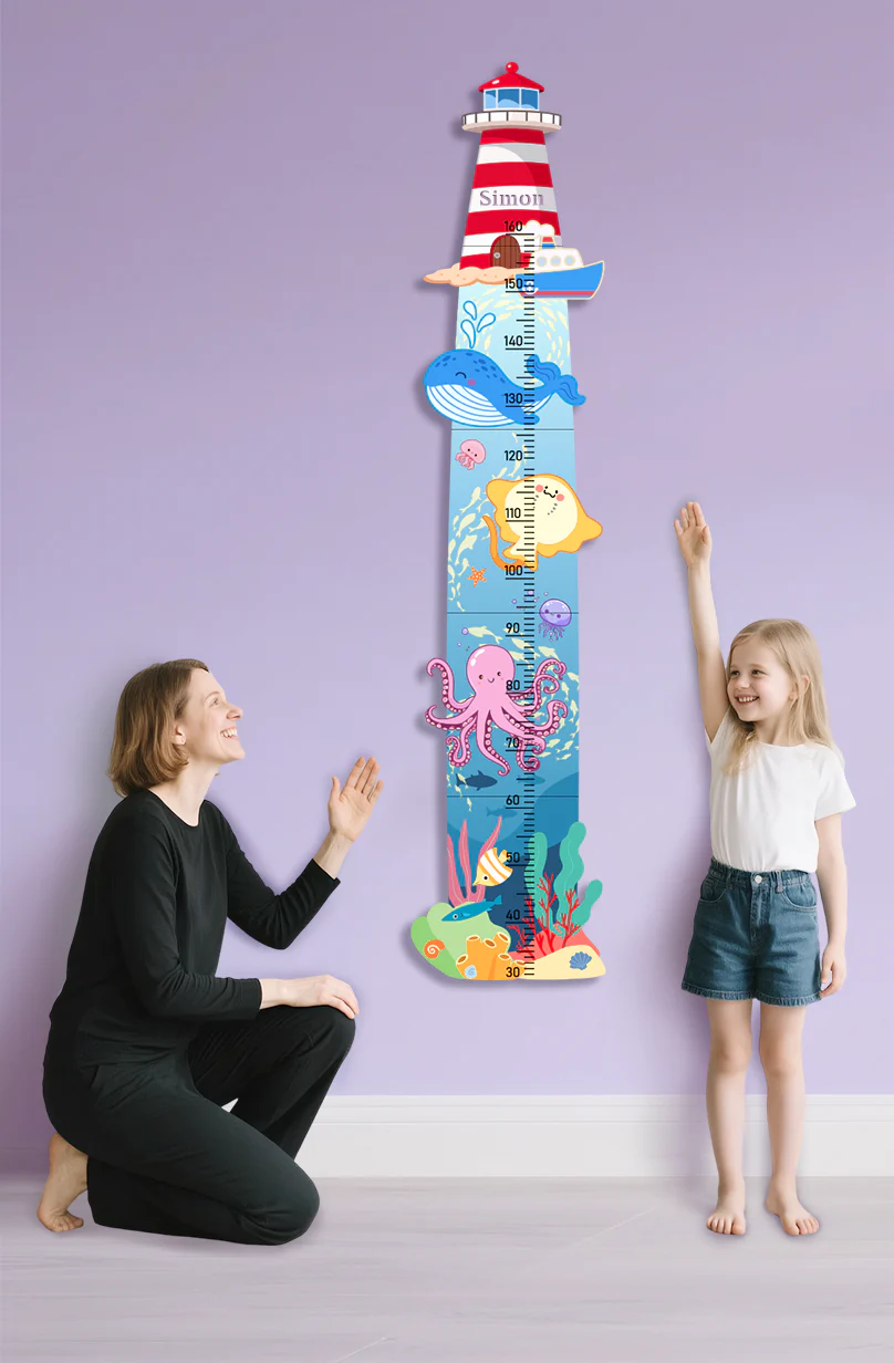 Personalized Wooden Nautical Sea Life Theme Growth Chart - Image 9