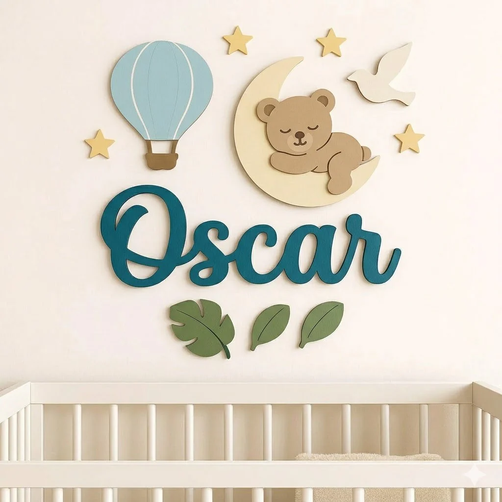 Personalized Wooden Nursery Name Sign – Animal Nursery Name Signs - Image 6