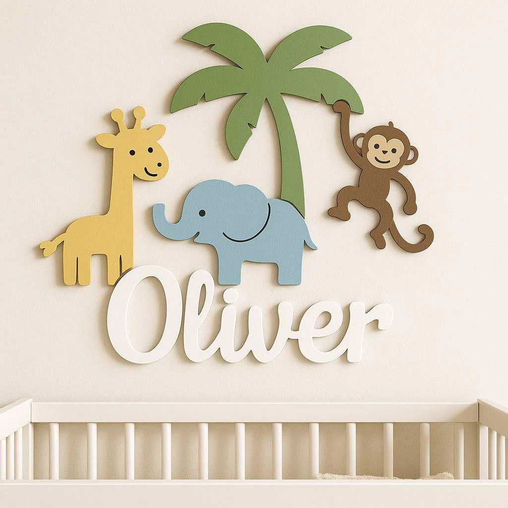 Personalized Wooden Nursery Name Sign – Custom Kids Room Wall Decor - Image 3