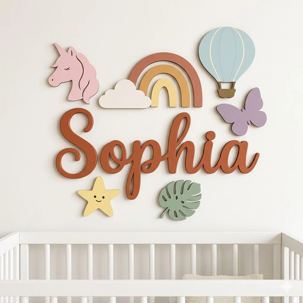 Personalized Wooden Nursery Name Sign – Custom Kids Room Wall Decor - Image 7