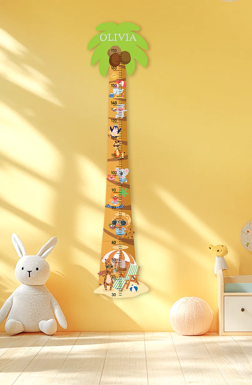 Personalized Wooden Palm Tree Adventure Growth Chart - Image 2