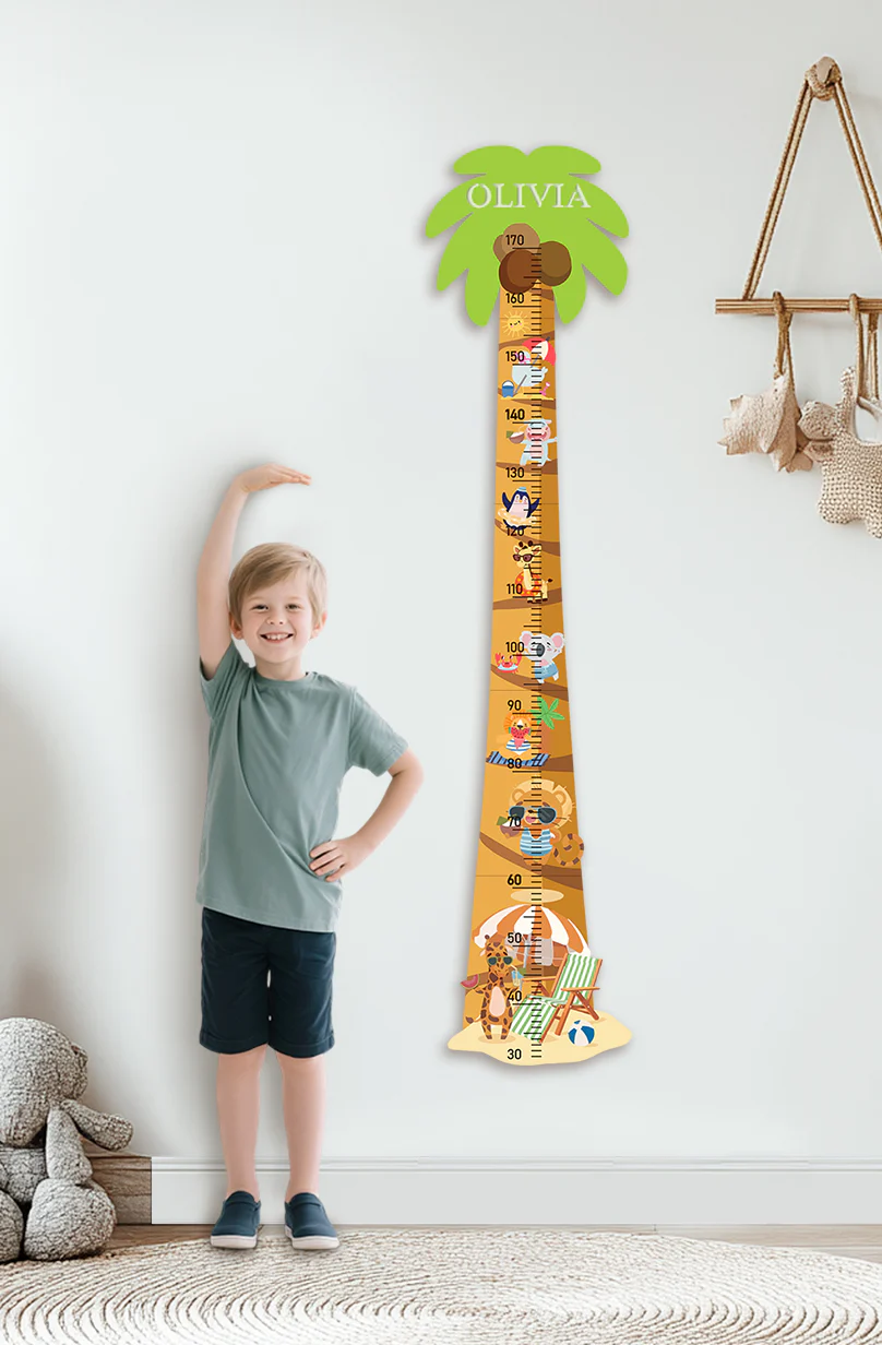 Personalized Wooden Palm Tree Adventure Growth Chart - Image 3