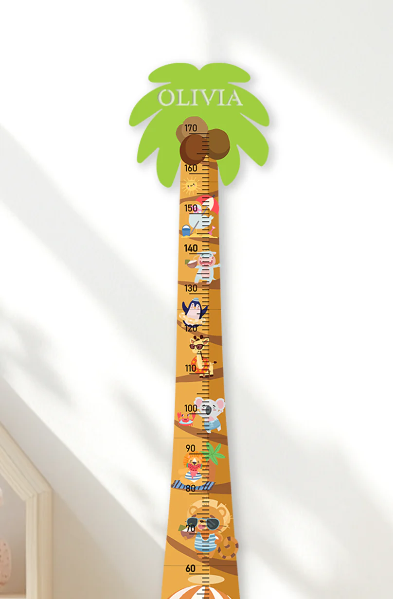 Personalized Wooden Palm Tree Adventure Growth Chart - Image 5