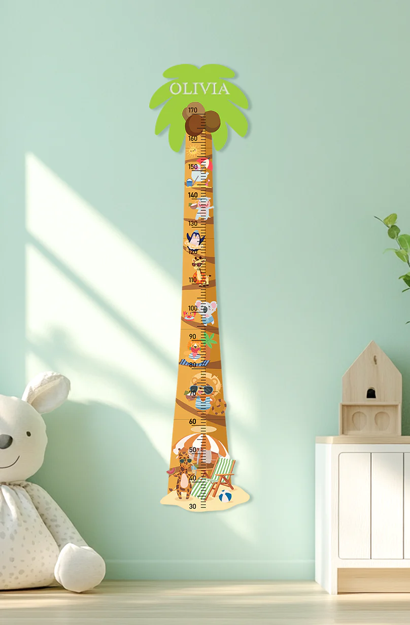 Personalized Wooden Palm Tree Adventure Growth Chart - Image 8