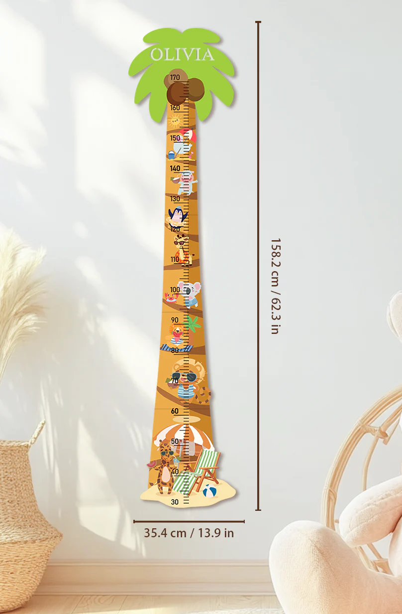 Personalized Wooden Palm Tree Adventure Growth Chart - Image 9