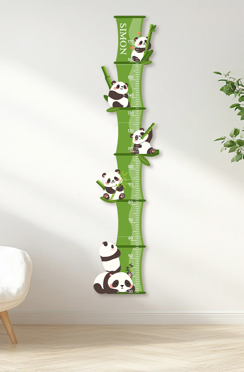 Personalized Wooden Panda Bamboo Growth Chart - Image 3